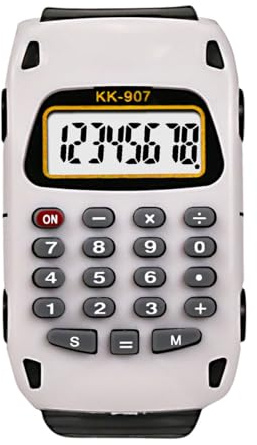 Gorise Taschenrechner-Uhr, Digitaluhren, Handgelenk, geometrische Bedienung, Finanzrechner-Uhr mit Harzarmband für das Studentenbüro