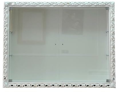 Klassische Hängevitrine Wand ausgestattet mit Glastüren im Barock-Stil Lochrahmen Flaschenhalter nach Maß VTGM224B 80 x 60 cm