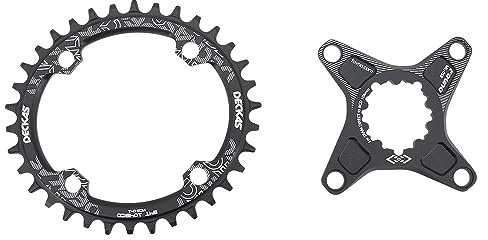 ZQINGQING Platos para Bicicletas Plato Ovalado 6 mm Offset 32T 34T 36 38 MTB Bicicleta de Carretera Montaje Directo Plato Ovalado 32 MTB(Black Oval 38T)