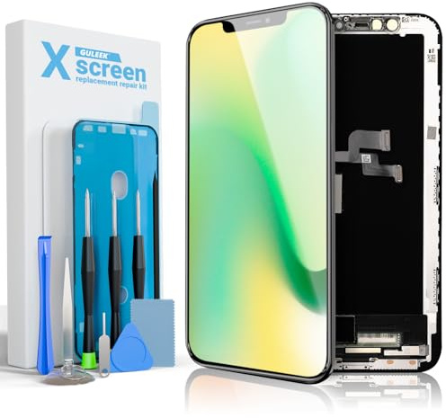 Display für iPhone X 5,8 FHD LCD Ersatz Bildschirm Touchscreen Digitizer | Klare Bildqualität, präzise Touch-Reaktion, 3D Touch, Face ID Unterstützung, Reparaturset, Schutzglas, Klebestreifen