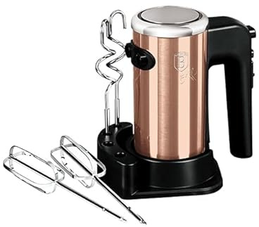 Berlinger Haus Handmixer mit Zubehör 300 W Rosegold Metallic Linie - Leistungsstarker Rührer für Kuchen, Teig und mehr, ideal für Ihre Küche