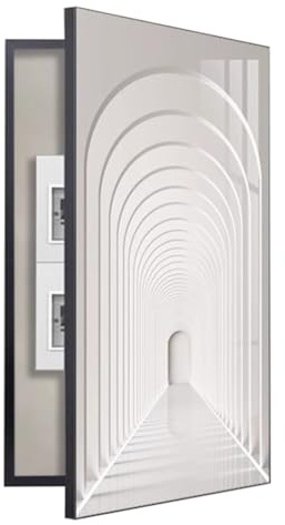 Rygcrud Abdeckung Für Stromzähler Dekorative Malerei, Aluminium-Rahmen Hängende Bilder - Verteilerkasten Unterbrecherkasten, des Sicherungskastens Kabinett(Black a,60x80cm)