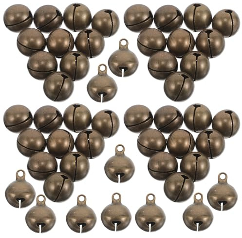 Uonlytech 50Pcs 14Mm Mini Vintage Brass Jingle Bells for DIY Crafts, Pet Collar Charms for Dogs and Cats, Retro Doorbell Decorations for Weddings and Christmas