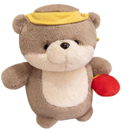 Xiyocadt Otter Plüschtier, 23 cm Kuscheltier Otter, Süßes Plüschtier Otter Als Kuschelkissen zum Kuscheln & Spielen,Geschenk Spielzeu für Kinder (Tischtennis,23cm)