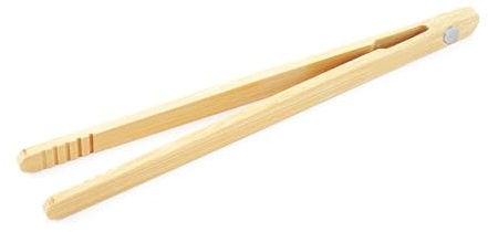 Desenda Magnetic Bamboo Toast Tongs, 17 cm Wood Toast Pickers | Ergonomically Designed, lightweight, for Crumpets, Fruits, Bread, Cheese, Bacon