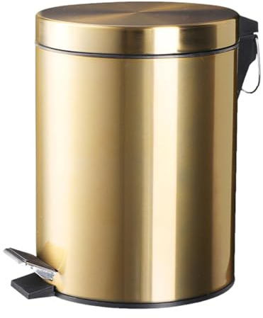 rongweiwang Poubelle à pédale Fine de 5 L pour Cuisine et Salle de Bain. Corbeille à déchets Robuste en métal avec Couvercle Fermeture Douce et silencieuse. Idéale au Quotidien. Petite Poubelle