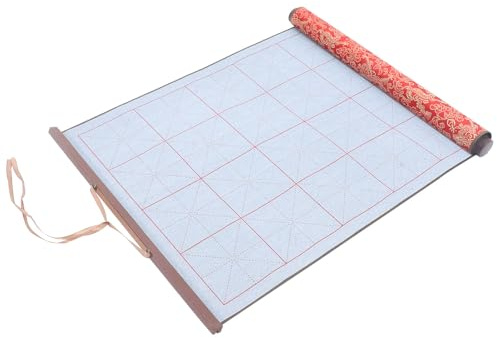 Holibanna Tapis de Calligraphie Léger et Conçu Réutilisable en Brocart Rouge pour Écriture Chinoise pour Dessin et Apprentissage