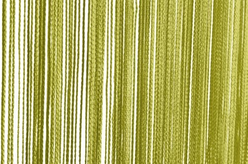 Fadenvorhang Türvorhang 90x250 cm oder 140x250 cm Fadengardine Verschiedene Uni Farben (140x250 grün dunkel)