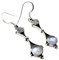UNIQUE GEMS Damen Ohrhänger 925 Sterling Silber echter Mondstein 5.2 Karat Jugendstil Silberohrringe in Juweliers- Qualität