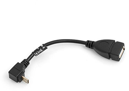 SYSTEM-S Cavo Micro USB OTG On The Go Host (Maschio) Angolo angolata a 90 ° USB 2.0 Typ A (Femminile) 13cm