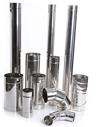 Edelstahl Kaminrohr Ofenrohr Rohr Heizung Rauchrohr Schornstein Abgasrohr Sanierung 250mm 330mm 500mm 1000mm Wandstärke 0,6mm 80mm-200mm wählbar (Ø 200mm, Länge: 250mm) von rg-vertrieb