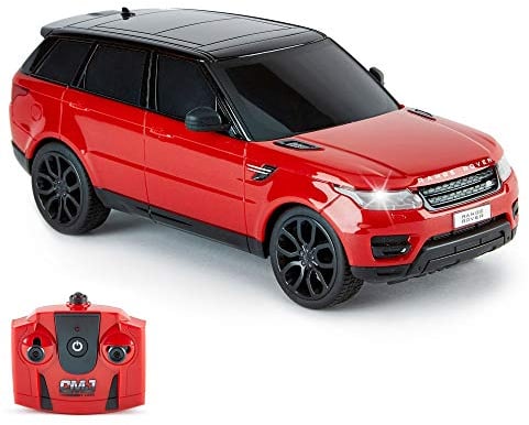 CMJ RC CarsTM Range Rover Sport Official Licensed Remote Control Car Age 3+ 1:24 with Working LED Lights, Radio Controlled Supercar (Range Rover Sport Red)
