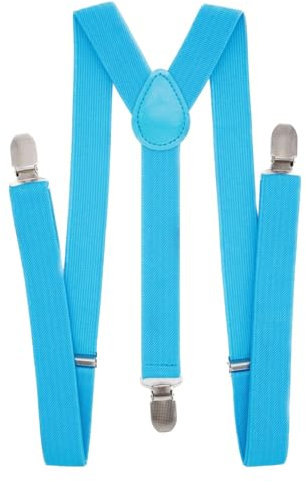Herren-Hosenträger 2,5 cm elastisch, verstellbar, Y-Rückenteil, himmelblau, Einheitsgröße