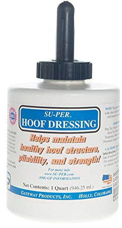 SU-PER Hoof Dressing for Horse Hooves, 1 Quart with Brush