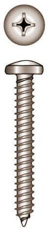 Yacht Steel Blechschraube, Linsenkopf, DIN7981, A2, 4,8x32mm