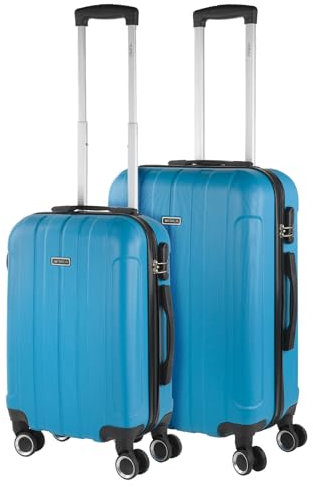 ITACA - Maletas de Viaje Rígidas ABS - Maleta de Viaje Cabina, Maleta Mediana y Maleta Grande - Asa Telescópica, 4 Ruedas Giratorias y Candado de Combinación, Turquesa, 55 cm + 63 cm