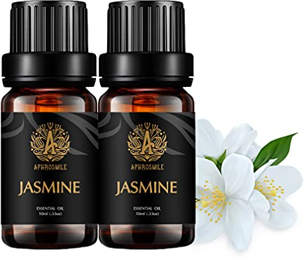 Aromatherapie-ätherische Öle, 100 % reine und therapeutische Qualität, Jasmin-Duft-Set, 2 x 10 ml, ätherische Öle für Aromatherapie, Duftöle, Set für Diffusor, Luftbefeuchter, Massage, Hautpflege