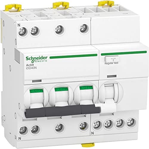 Schneider Electric - Acti9 iDD40N - disjoncteur différentiel - 3P+N C 40A 6000A/10kA 300mA type AC - A9DA7740