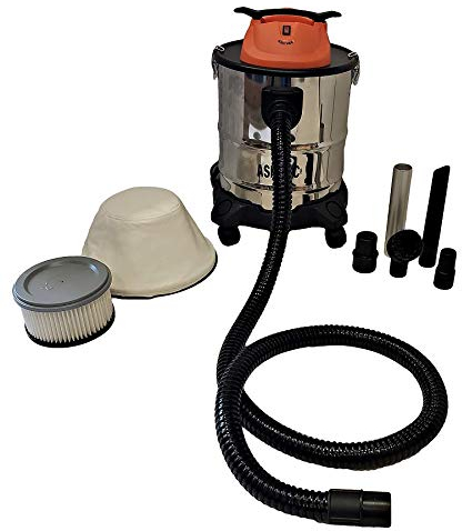 Pellethead Ash Vault Pro - Aspiradora de 5 galones, Potencia de 10 amperios, Sistema de filtración Dual Resistente al Calor, Cable de 10 pies, Manguera Forrada de Metal de 7 pies, Accesorios de