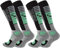 STARK SOUL Ski Funktionssocken, Wintersport Socken mit Spezial Polsterung, 2 Paar (39/42, grau-schwarz-grün)