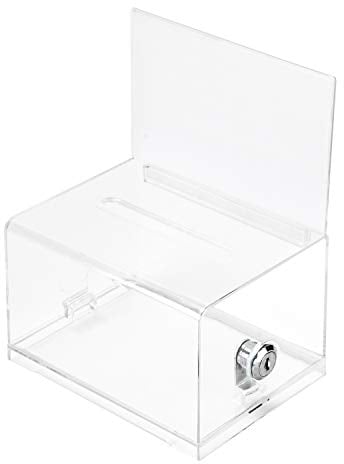 Amazon Basics Transparente Wahlurne mit Schlüssel Schloss