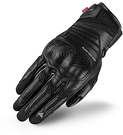 SHIMA RUSH Motorradhandschuhe - Atmungsaktive, Verstärkte, Stadt, Sommer, Touchscreen Handschuhe mit Knöchelprotektor, Handgelenk und Finger Aufpralldämpfer (Damen, Schwarz, XS)
