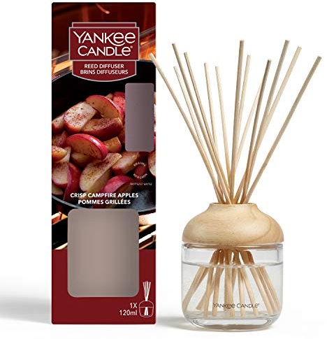 Yankee Candle Reed Diffuser | Crisp Campfire Apples | 120 ml | Up to 10 Weeks of Fragrance, Red