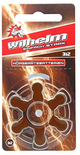 Wilhelm Hörgerätebatterien Typ 312 braun PR41 1,45 V – 6 Batterien