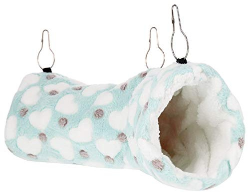Xinzistar Hanging Tunnel For Small Animals, 50 x 15 cm Hanging Hamster toys, Sugar Glider Hammock Cage Accessories Bedding for Chinchilla Ferret Squirrel Guinea Pig Rat Playing Sleeping (green)