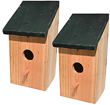 Ram© 2 X Wooden Wood Bird Nesting Box Nest Bird House Small Birds Blue Tit Robin Sparrow Bird House Feeder