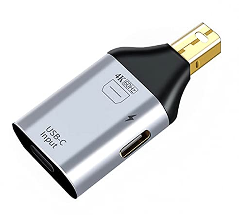chenyang CY USB-C Type-C Female Source Input to Mini Displayport DP Male Output HDTV 4K 60hz 1080P Adapter with PD Power Port for Phone & Laptop