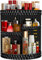 Famitree Make Up Organizer 360 Drehbar, Acryl Kosmetik Organizer, Skincare Beauty Organizer mit 6 Lagen verstellbarem Tablett für Kommode, Schminktisch, Badezimmer, Schwarz
