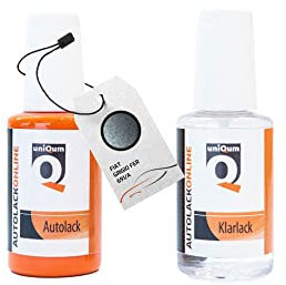 uniQum Autolack Stift + Klarlack im Vorteilsset fürs Auto für FIAT GRIGIO FER 691/A Autolack Reparatur 2 x 30 ml