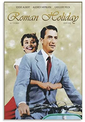 Enartly Kunstdruck Poster Gregory Peck, Audrey Hepburn 50x70cm Kein Rahmen