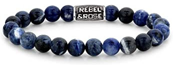 Rebel & Rose Unisex-Armband 925er Silber Farbstein L Blau 32023346