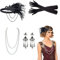 VIKSAUN 5 Stück 20er jahre accessoires 20er Jahre Kostüm Damen, 1920s Kostüm Damen Flapper Accessoires Set, Gatsby Accessoires, Stirnband Halskette Handschuhe Ohrringe, Charleston Kleid (5 Stück)