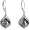 Moosachat Ohrringe Sterling Silber Filigran Irisch Keltisch Teardrop Algen Achat Tropfen Ohrringe Schmuck Geschenke für Damen Mädchen