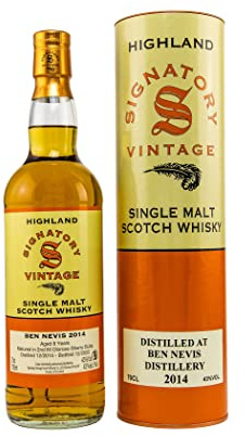 Signatory Vintage BEN NEVIS 8 Years Old Highland Single Malt Scotch Whisky 2014 43% Vol. 0,7l in Geschenkbox