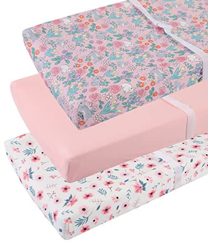 Tontukatu Changing Pad Cover Set 3 Pack Jersey Knit Ultra Soft