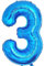 Vthoviwa 40 Zoll/18 Farbens Luftballon Zahlen 3 Blau, Luftballon 3. Geburtstag Foil Ballon, 0123456789,10-19,20-25,30,40,50,60,70,80,90, Folienballon 3 Party Dekoration Helium Unterstützen