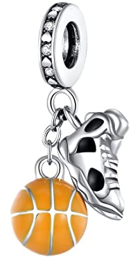 Annmors 925 Sterling Silber Bead Charms für Europäische Armbänder und Halskette Basketball Shoe Perlen mit 5A Zirkonia, Weihnachten, Valentinstag, Muttertag, Geschenkanhänger für Frauen und Mädchen