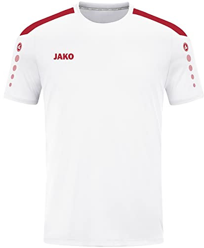 JAKO Herren Trikot Power (Kurzarm), Weiß/Rot, M