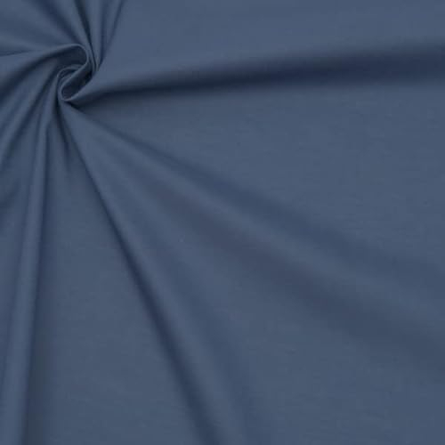 STOFFKONTOR 100% Baumwollstoff Voile Silky Touch - Meterware, Farbe Jeans-Blau - Öko-Tex Standard 100 - zum Nähen von Blusen, Shirts, Tuniken, Kleidern, Röcken uvm.