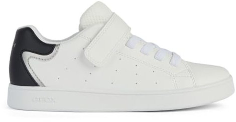 Geox J ECLYPER Boy A Sneaker, White/Black, 31 EU