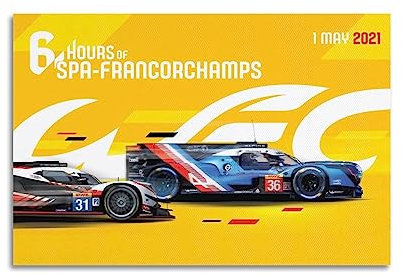 ALTUY Poster World Endurance Championship, 6 Stunden von Spa, Francorchamps, dekoratives Gemälde, Leinwand, Poster, 30 x 45 cm