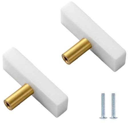 PILYON Cabinet Pulls Round 6 Pack Marble Brass Handle Square Black Crystal Cabinet Wardrobe Door Drawer Cabinet Door Knob White Single Hole