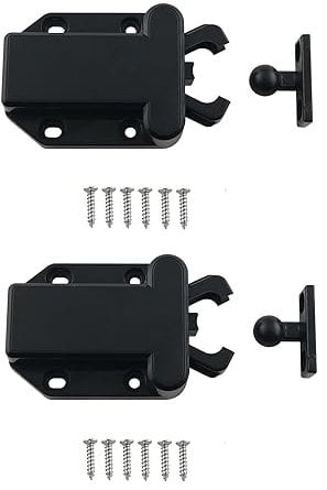 JianLing 2Pcs Self Rebound Magnetic Cabinet Lock with Screws Push Lock Self Locking Feature Hidden Lock for Cabinets Wardrobes Modern Home Without Handles