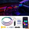 Tesla Model 3/Y Dreamcolor Acrylic Interior Car LED Strip Light with USB Hub, 55.1 inches Fiber Optic Tesla Ambient Lighting Kits, RGB+IC Colors Sound Active Function Neon LED Strip for 2021 2022 2023