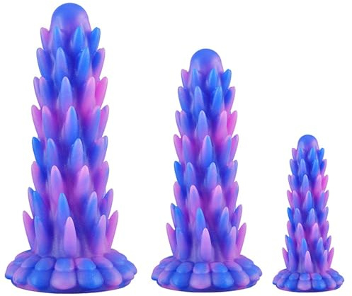 ATTAWA Silikon Analdildo Weichen Stacheln Analplug S/M/L 3 Größen Butt Plug Monster Dildo mit Starkem Saugnapf G-Punkt Stimulator Anal Dilatator Alien Sexspielzeug für Frauen und Männer,Lila,S