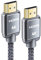Snowkids Cable HDMI 7.5m 4K dHDMI 2.0 e nailon trenzado Ethernet de alta velocidad, soporta canal de retorno de audio 3D, gris